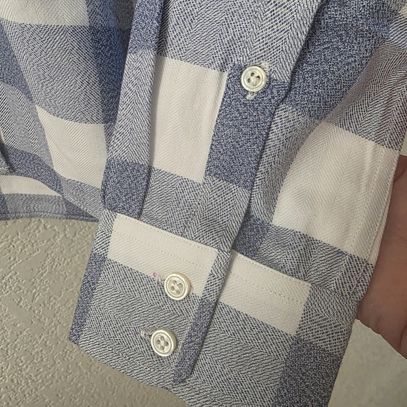 Untuckit Volnay Blue and White Flannel Plaid Checkered Shirt NEW 4 - Picture 5 of 8